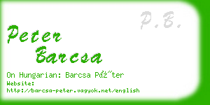 peter barcsa business card